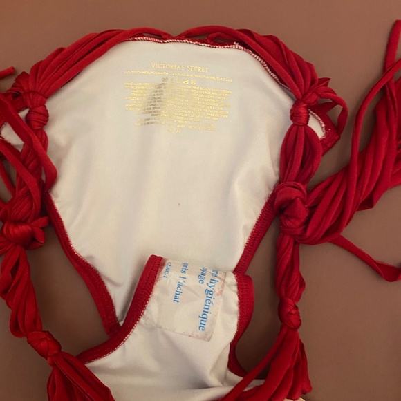 Victoria’s Secret NWT red bikini bottom fringe macrame ties - Picture 10 of 10